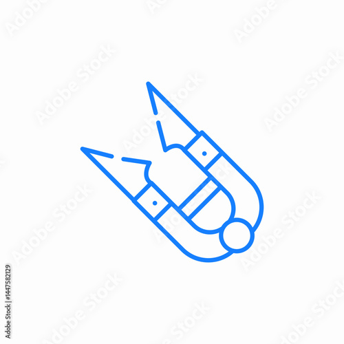 threads snippers blue icon sign vector