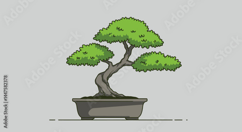 Minimalist Bonsai Tree in Geometric Planter