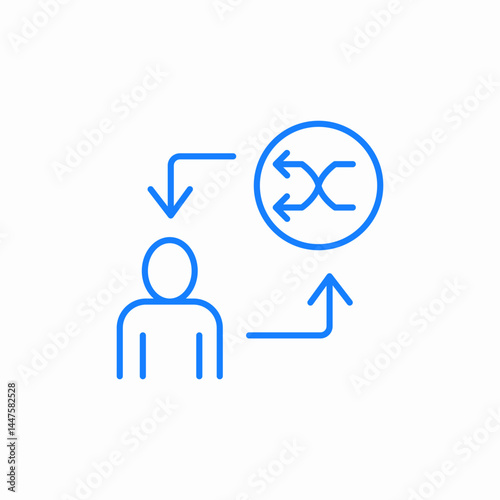 user input conversion blue icon sign vector