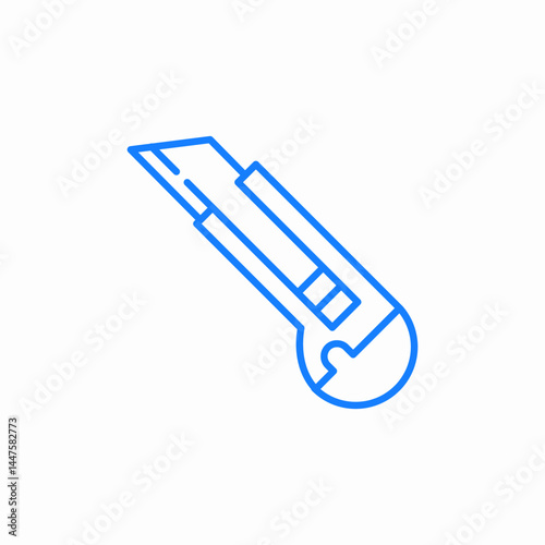 utility knife blue icon sign vector