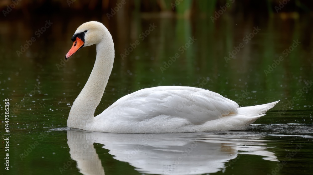 Graceful Swan on Calm Water Graceful Swan on Calm Water