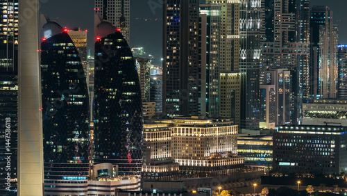 Photography Dubai downtown skyline timelapse at night