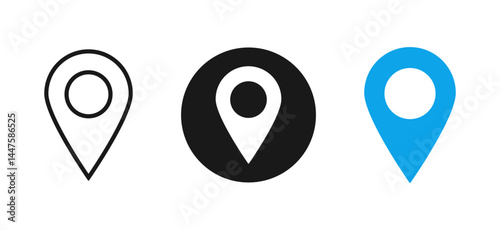 Vector set of date, time, and location icons including calendar, clock, pin, and map symbols. Clean and minimal line style, perfect for Graphic design, apps, infographics, or web use.
