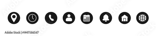 Vector set of date, time, and location icons including calendar, clock, pin, and map symbols. Clean and minimal line style, perfect for Graphic design, apps, infographics, or web use.