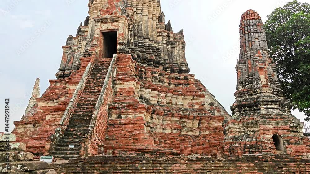 Wat Chaiwatthanaram, a majestic ancient Buddhist temple and historic UNESCO site in Ayutthaya Historical Park