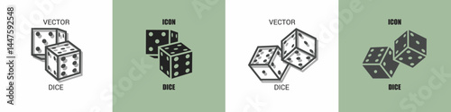Dice icon line. Dice vector illustration.