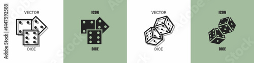 Dice icon line. Dice vector illustration.