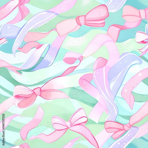cute ribbon pattern background