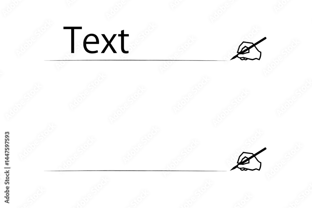 上にテキストを入力するための、手書き風の線とペン
上にテキストを入力するための、手書き風の線とペン