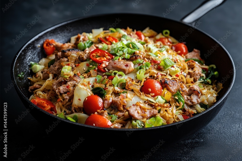 Chinese Wok Stir-Fry Pork with Vegetables Chinese Wok Stir-Fry Pork with Vegetables