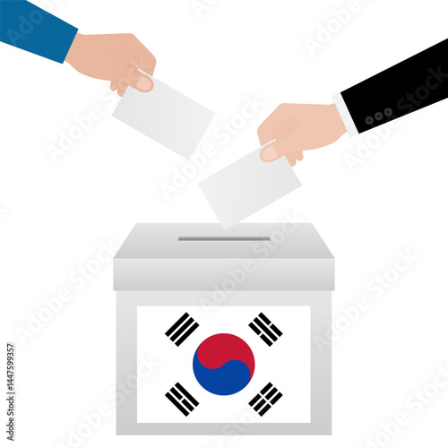 Election in the Korea. Election Concept. Vector Illustration.