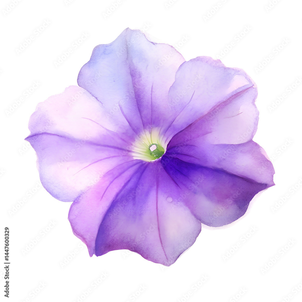 Naklejka premium watercolor purple flower isolated on white background