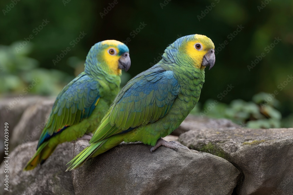 Two Parrots on Stone Two Parrots on Stone