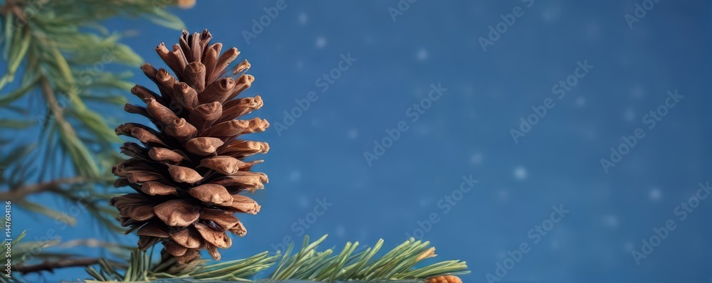A single pine cone against a vibrant blue backdrop, macro, forest, nature A single pine cone against a vibrant blue backdrop, macro, forest, nature