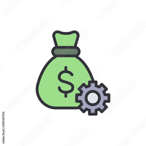 Money management colored icons, minimalist vector illustration ,simple transparent graphic element .Isolated on white background