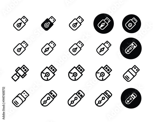 usb icon set