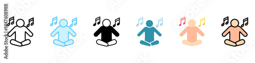 Relaxation Sound multi style, mini illustration icon, related to relaxation, spa, wellness and more. Vector EPS 10 for modern concept, print, UI, UX kit, web and app development