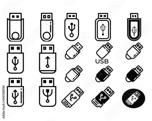 usb icon set