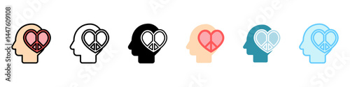 Peaceful Mind multi style, mini illustration icon, related to relaxation, spa, wellness and more. Vector EPS 10 for modern concept, print, UI, UX kit, web and app development