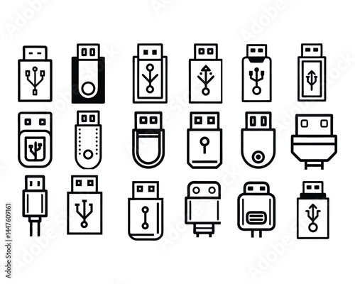 usb icon set