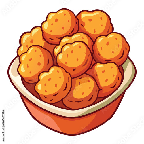 Chicken Nuggets clipart flat design isolated on white background
