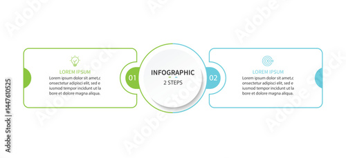 Business infographics. Infographics with 2 steps or options