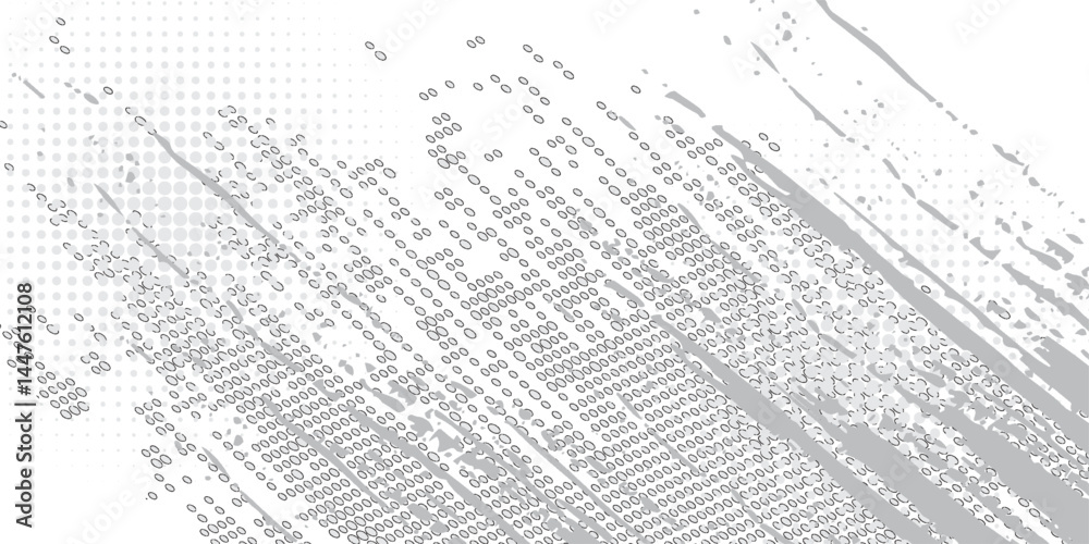 Obraz premium Gradient halftone. Gradient dotted, spray fine dots and halftone seamless dots background geometric vector pattern horizontal pattern template set. dots vector