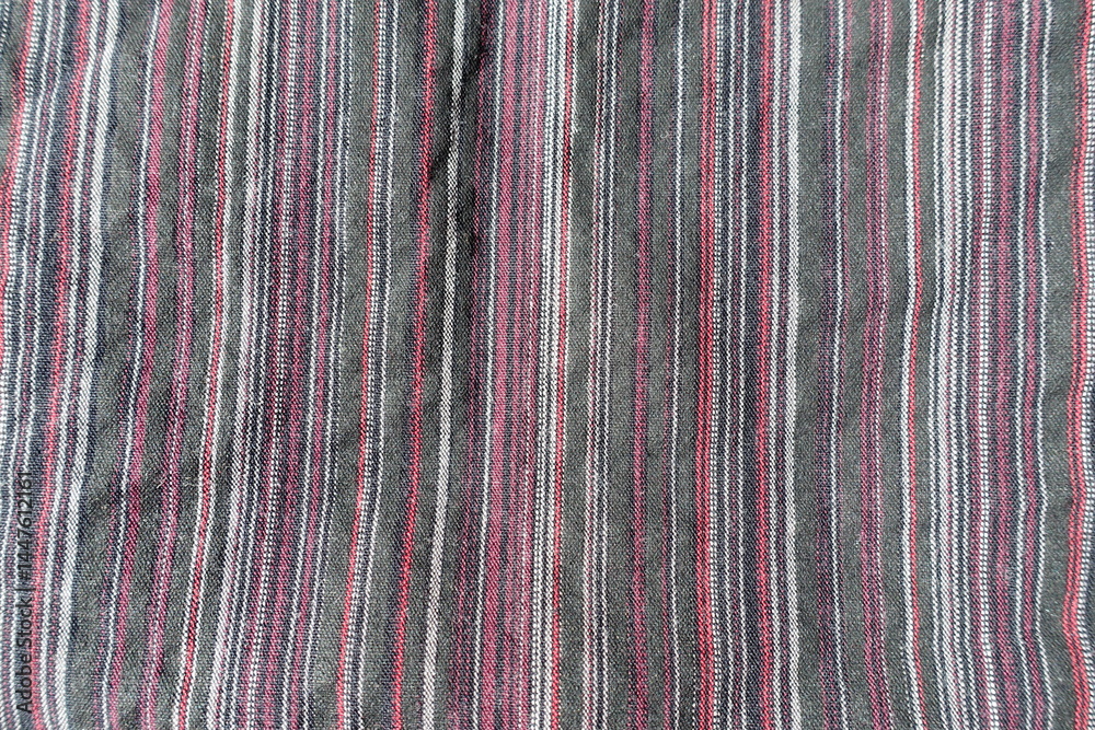 Backdrop - black, red and white striped cotton fabric