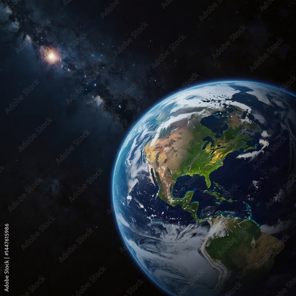Planet Earth in dark outer space. Civilization. Planet Earth in dark outer space. Civilization.
