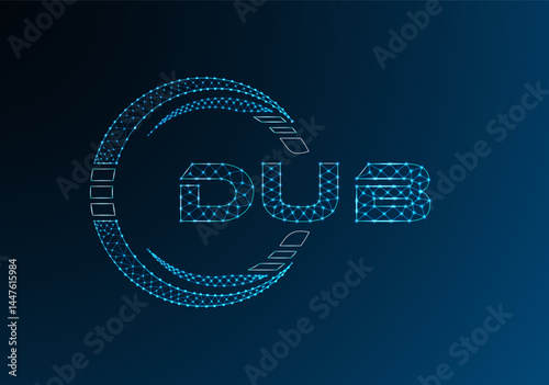 DUB low poly letter logo vector design. DUB lower poly logo design.