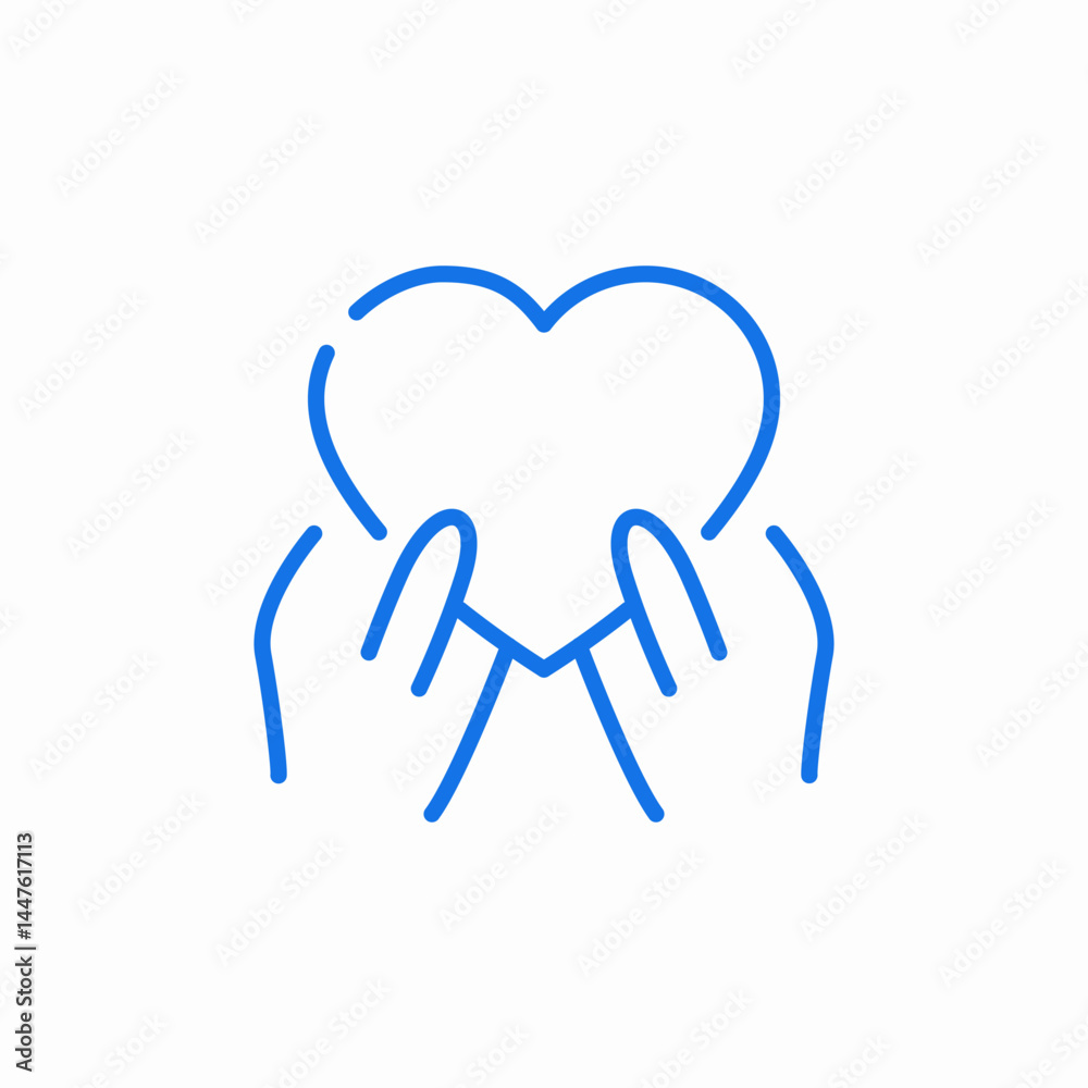 hands holding heart icon sign vector hands holding heart icon sign vector