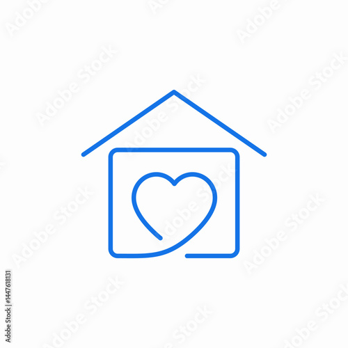home heart care icon sign vector