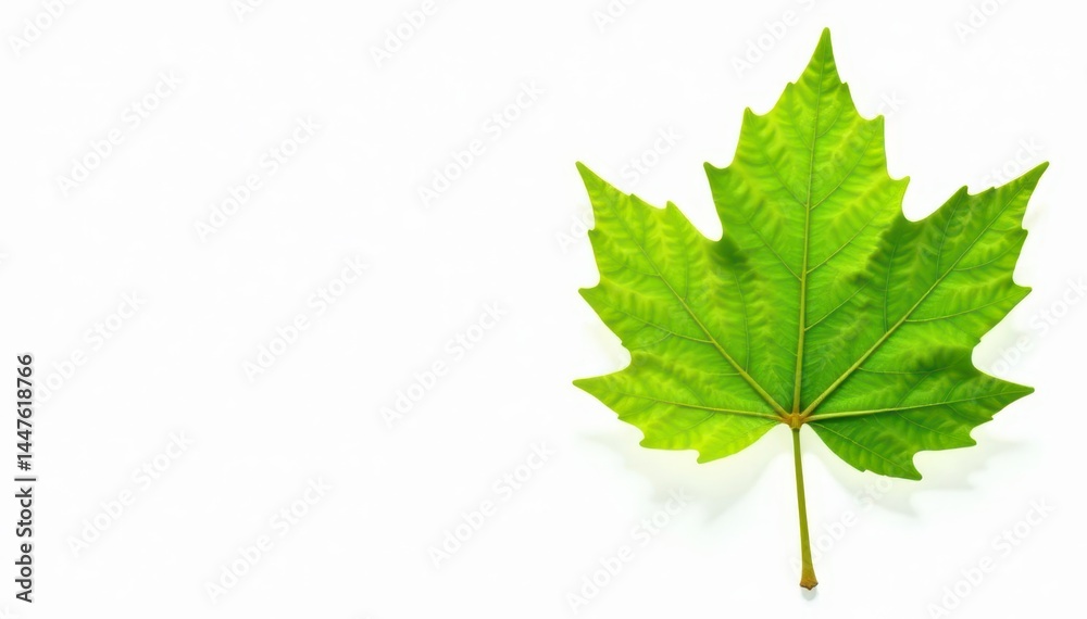 Single beech leaf, crisp detail, vibrant green, isolated , illustration, bright Single beech leaf, crisp detail, vibrant green, isolated , illustration, bright