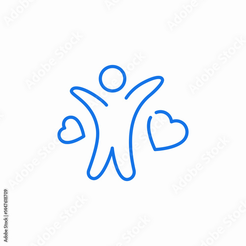 joyful person love icon sign vector