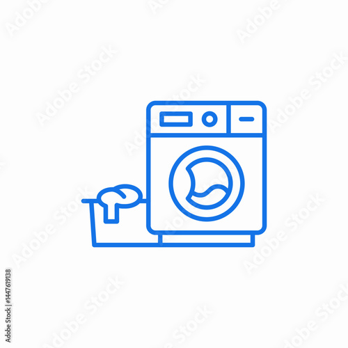laundry washing service icon sign vector