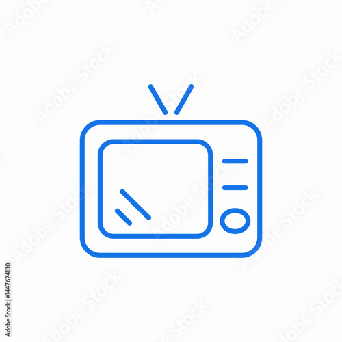 old tv screen icon sign vector