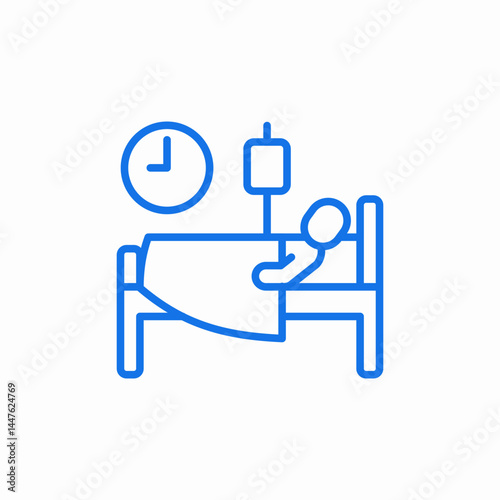 patient bed rest icon sign vector