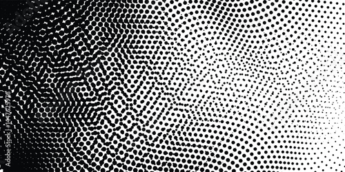 Grunge halftone gradient background. Faded grit noise texture. White and black sand wallpaper. Retro pixelated backdrop. Anime or manga style comic overlay. Vector graphic design textured template