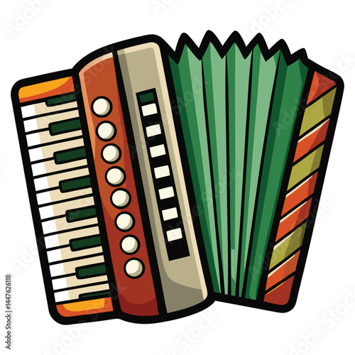 Clipart accordion on white background