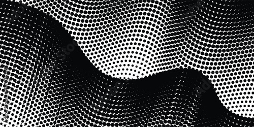 Grunge halftone gradient background. Faded grit noise texture. White and black sand wallpaper. Retro pixelated backdrop. Anime or manga style comic overlay. Vector graphic design textured template