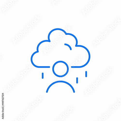 sadness depression overwhelmed icon sign vector