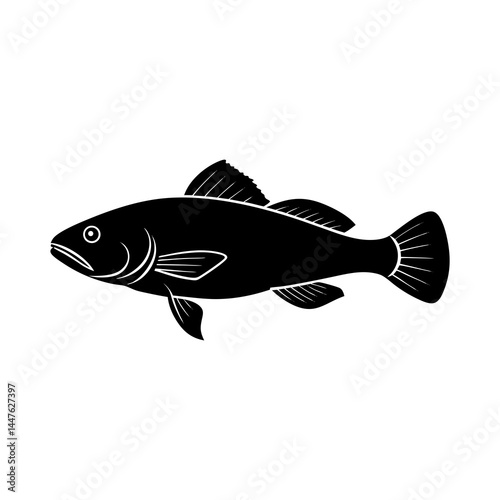 Atlantic Cod Fish Silhouette Graphic