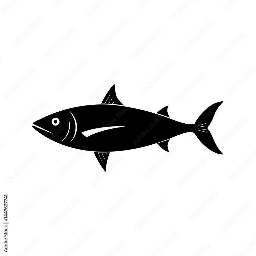 Fototapeta premium Minimalist Kingfish Silhouette Design
