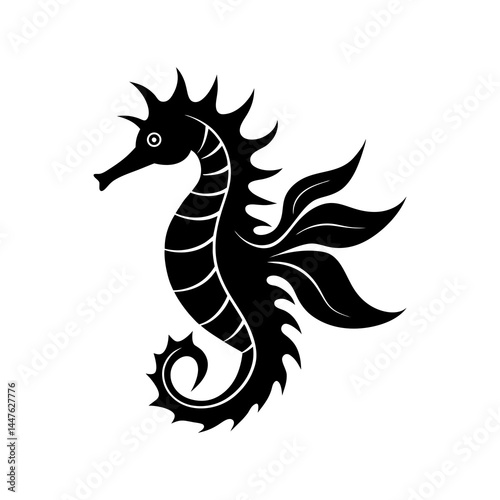 Leafy Sea Dragon Vector Silhouette