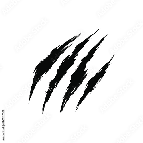 Aggressive claw marks tearing through the space with a retro scratch marks vector