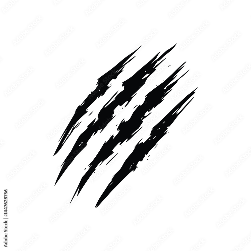 Aggressive claw marks tearing through the space with a retro scratch marks vector