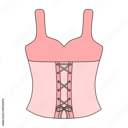 pink princess corset top vector illustration