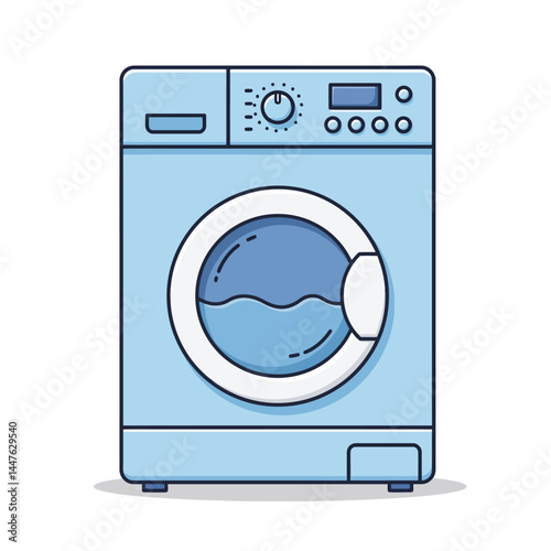 Washing machine flat design style. Vector illustration