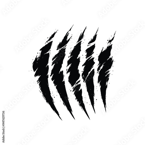 Aggressive claw marks tearing through the space with a retro scratch marks vector