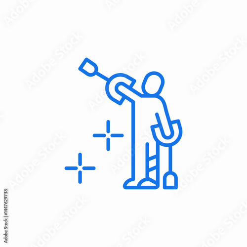 worker cleaning service icon sign vector